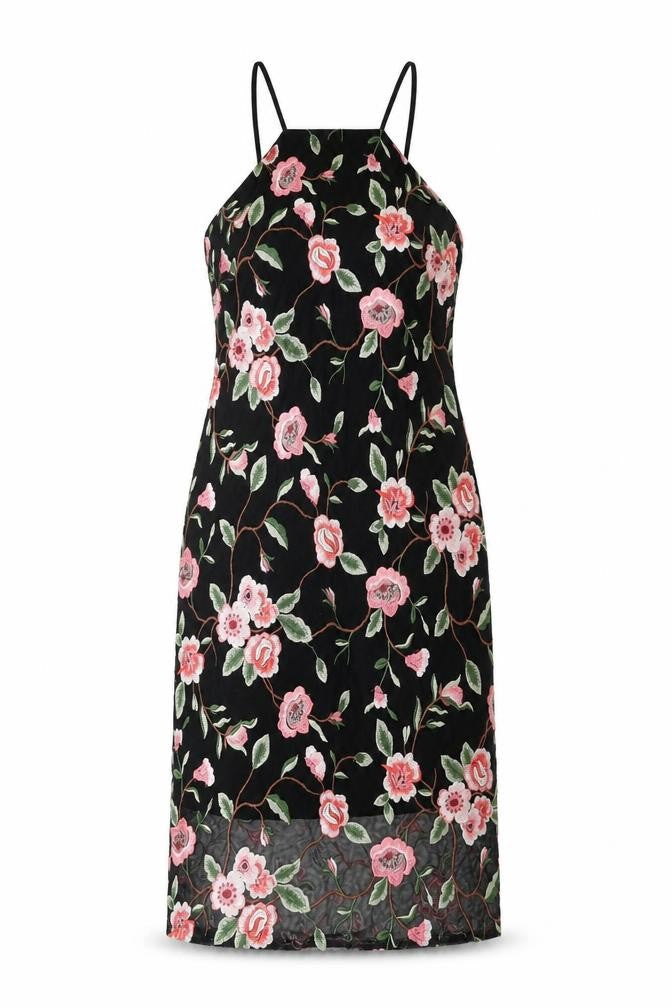 New Look Women's Black Floral Slip Dress Size 12