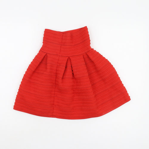 H&M Red Women's XS Skirt with Zip Closure