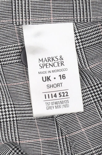 Marks and Spencer Women's Grey Check Trousers