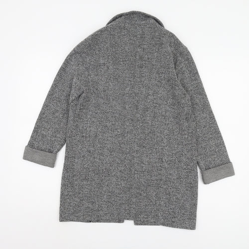Topshop Grey Herringbone Coatigan, Women's Size 8