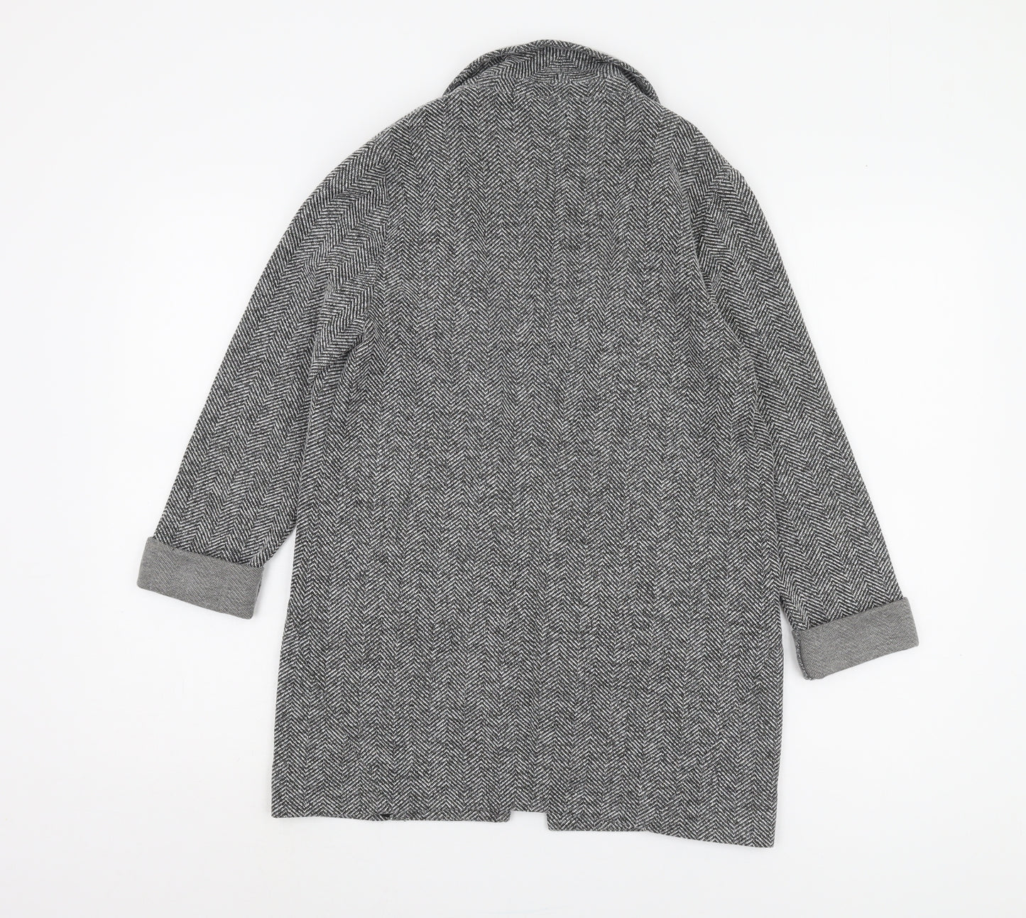 Topshop Grey Herringbone Coatigan, Women's Size 8