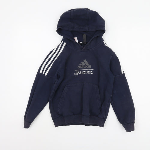 Adidas Boys Blue Pullover Hoodie 9-10 Years