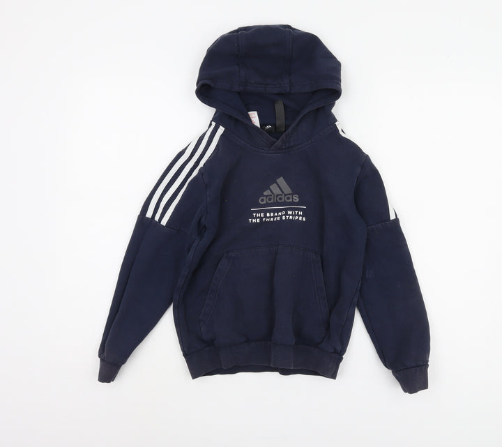 Adidas Boys Blue Pullover Hoodie 9-10 Years