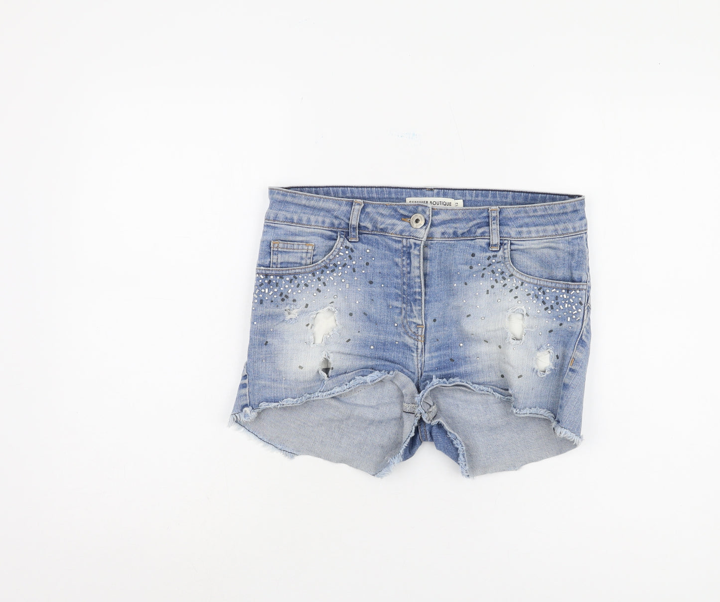 Next Women's Blue Denim Cut-Off Shorts Size 12
