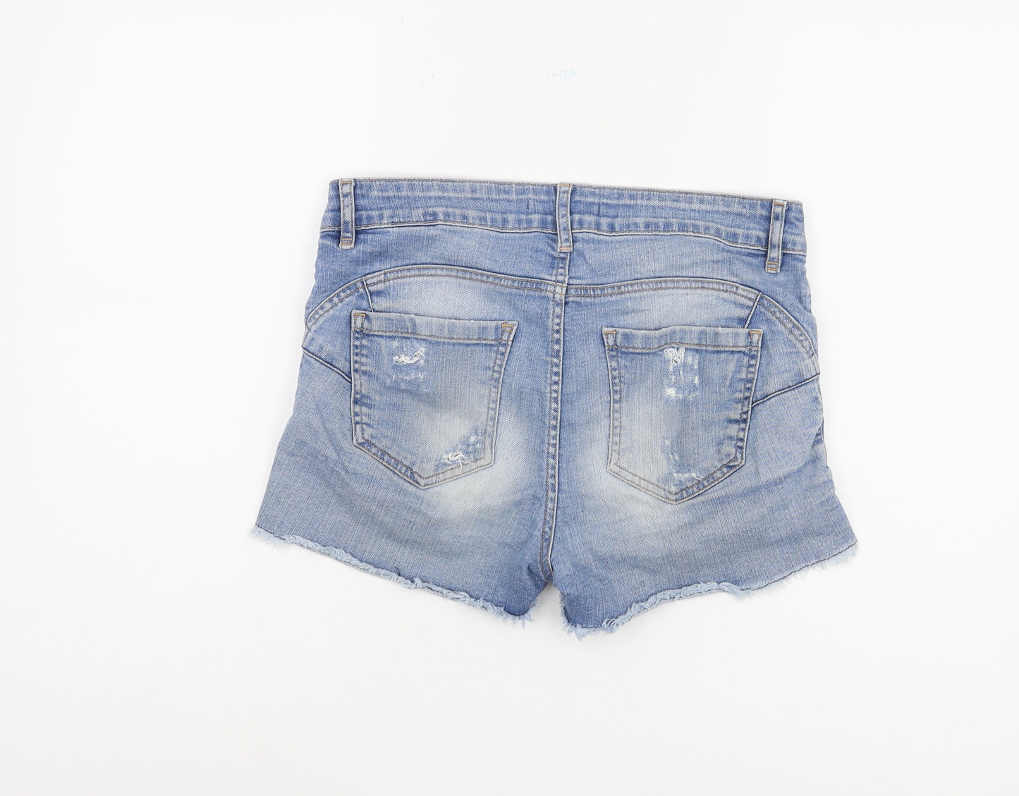 Next Women's Blue Denim Cut-Off Shorts Size 12
