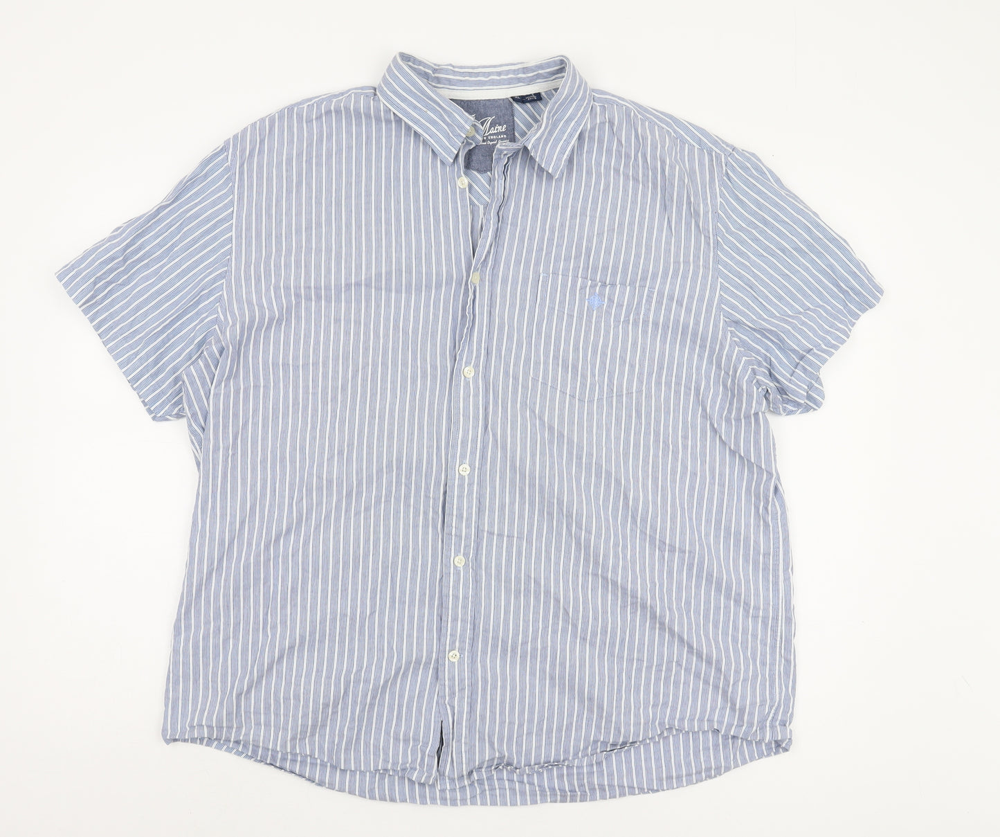 Maine New England Men's Blue XL Striped Casual Shirt