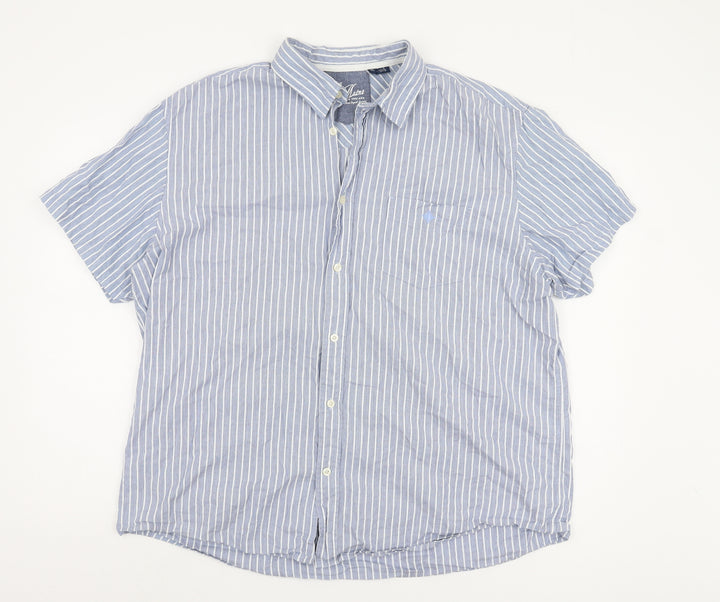 Maine New England Men's Blue XL Striped Casual Shirt