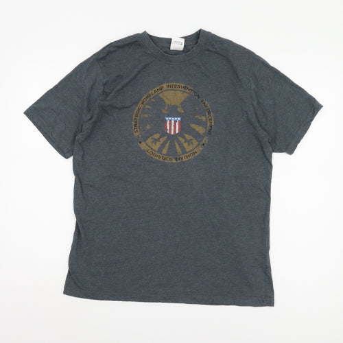 Marvel Men's Grey S.H.I.E.L.D. T-Shirt Large