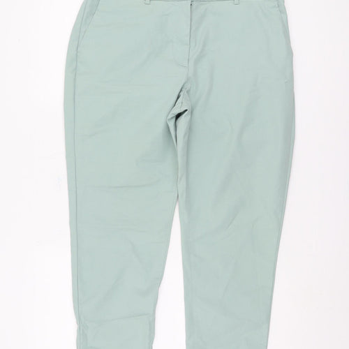 Marks and Spencer Women's Green Chino Trousers Size 14