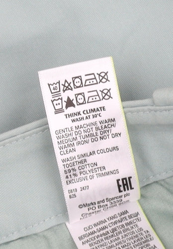 Marks and Spencer Women's Green Chino Trousers Size 14