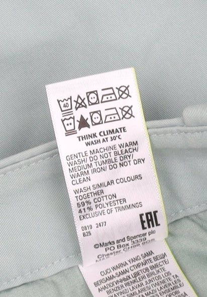 Marks and Spencer Women's Green Chino Trousers Size 14
