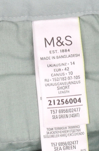 Marks and Spencer Women's Green Chino Trousers Size 14