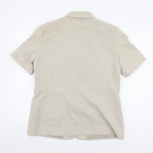 Bonmarché Women's Beige Blazer Size 16 Short Sleeve