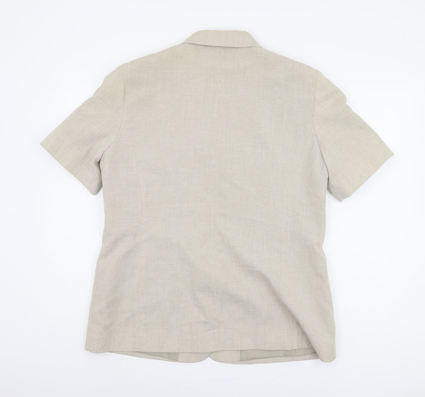 Bonmarché Women's Beige Blazer Size 16 Short Sleeve