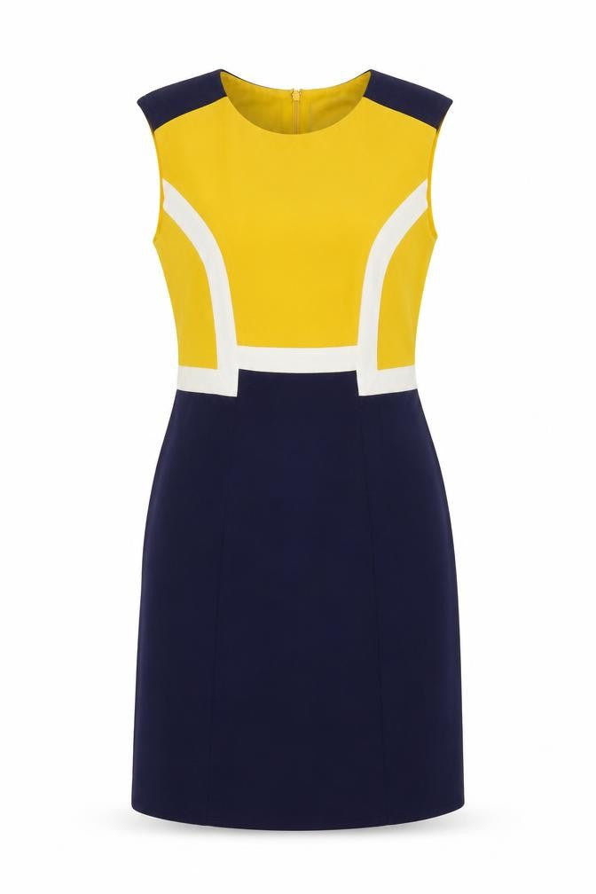 Front view of Marks & Spencer Women's Colourblock Sleeveless Dress
