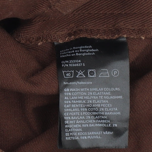 H&M Women Brown Bodycon Dress Size 10 Casual Party