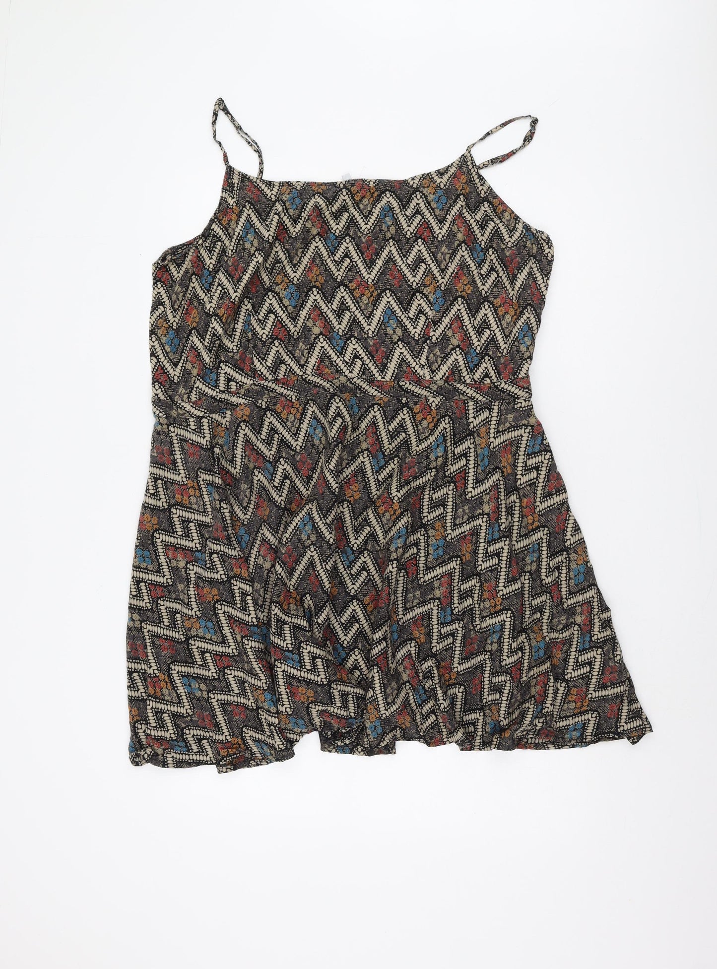Red Herring Women's Multicoloured Chevron Dress, Size 2