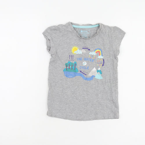 Mountain Warehouse Girls Grey T-Shirt 5-6 Years Graphic Print
