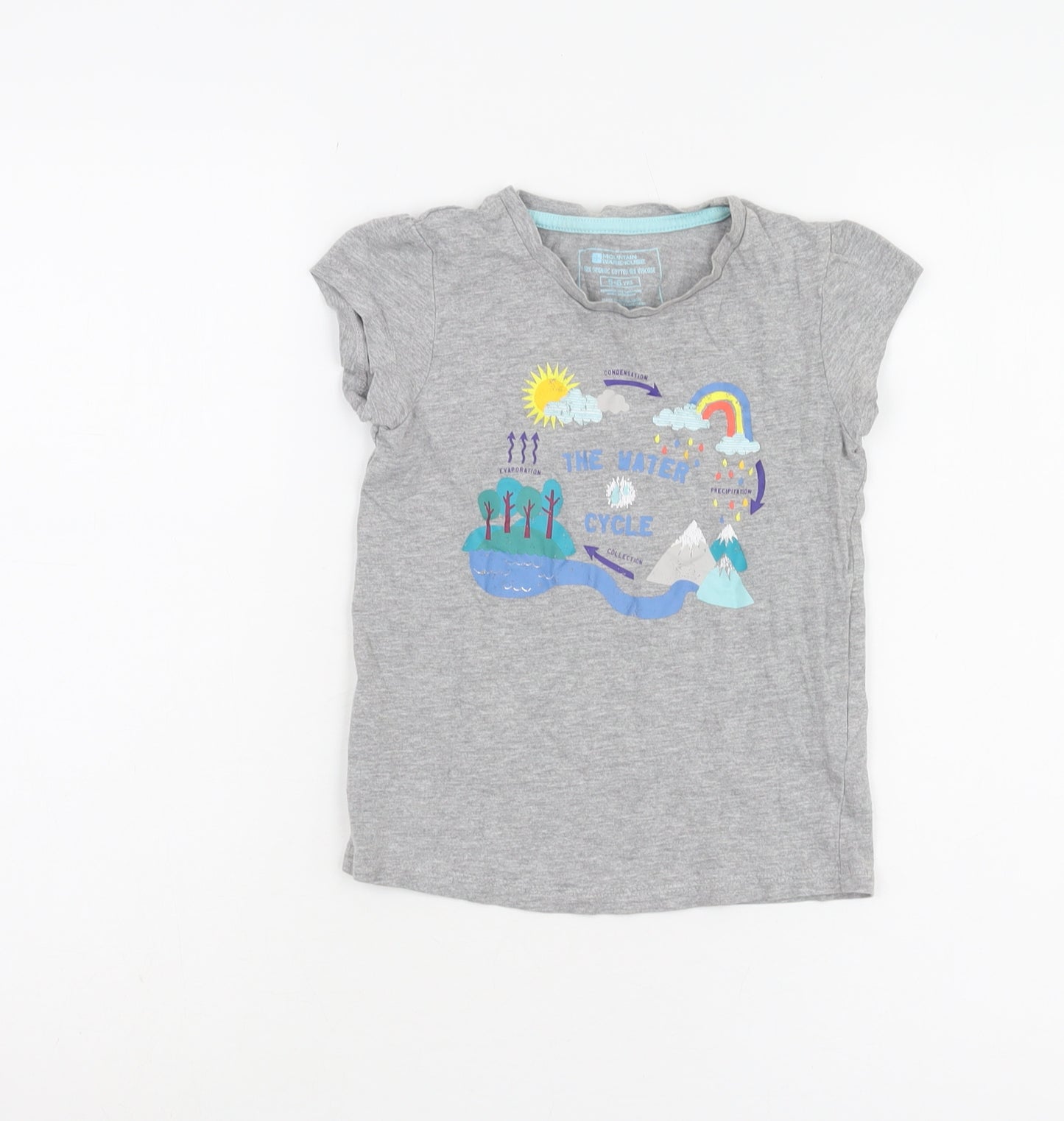 Mountain Warehouse Girls Grey T-Shirt 5-6 Years Graphic Print