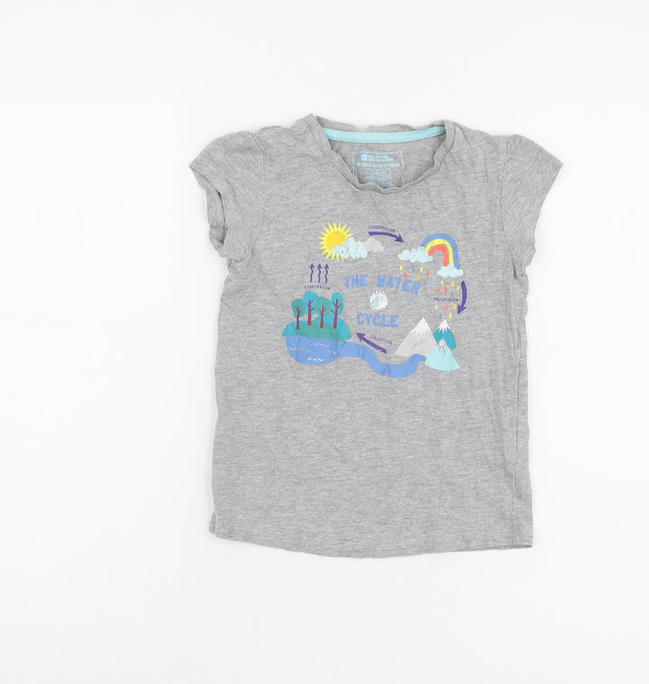 Mountain Warehouse Girls Grey T-Shirt 5-6 Years Graphic Print
