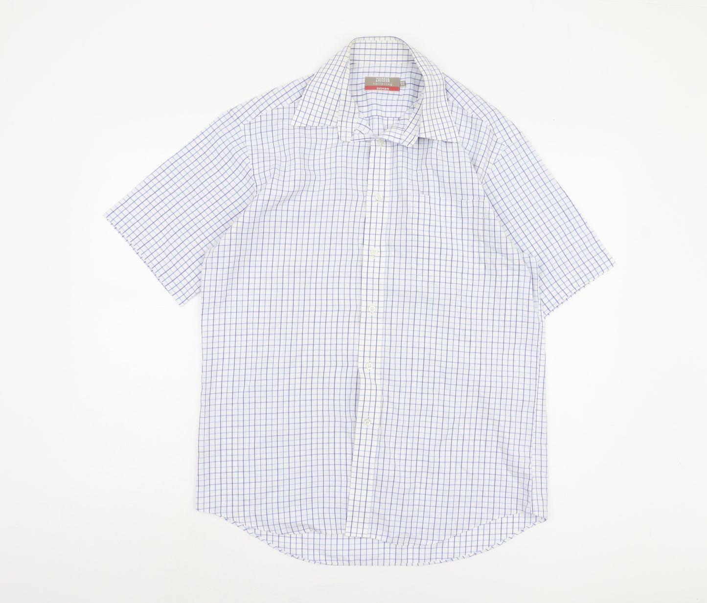 Marks and Spencer Men's Multicoloured Check Shirt, Size 15.5