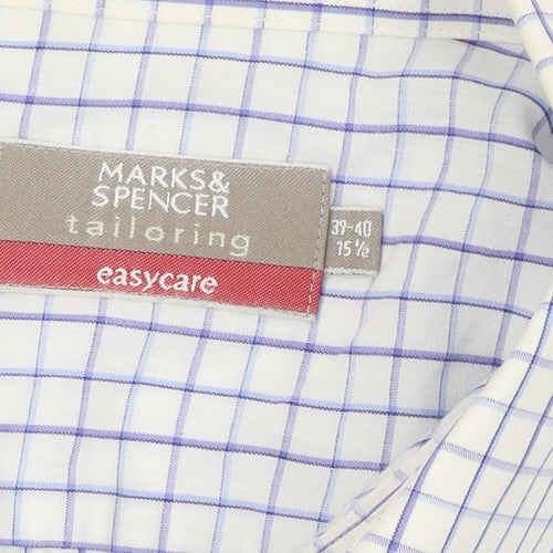 Marks and Spencer Men's Multicoloured Check Shirt, Size 15.5