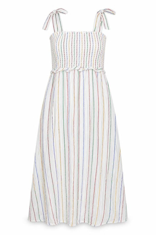 Front view of Havana Haze Women's Multicoloured Striped Dress, size M