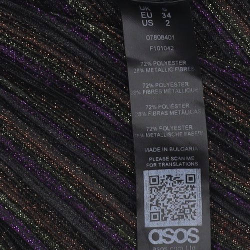 ASOS Women's Multicoloured V-Neck Short Dress S