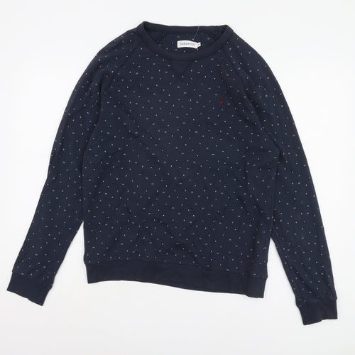 Farah Unisex Blue M Pullover Sweatshirt, Casual Cotton