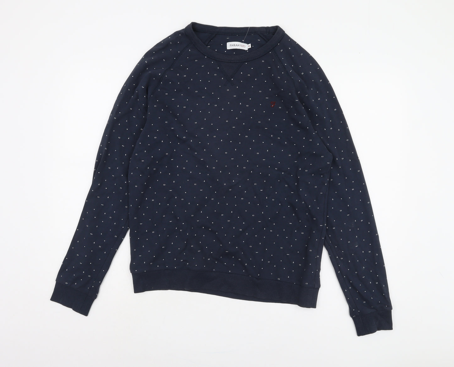 Farah Unisex Blue M Pullover Sweatshirt, Casual Cotton