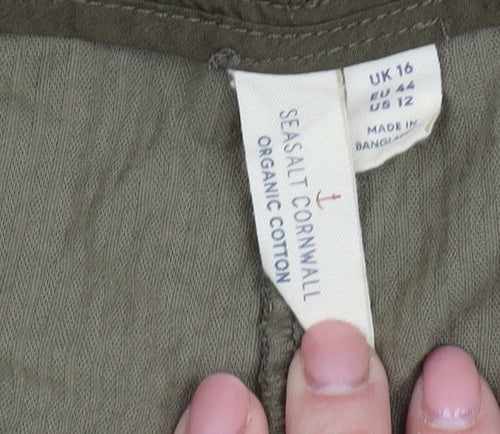 Seasalt Cornwall Green Corduroy Women's Trousers Size 16