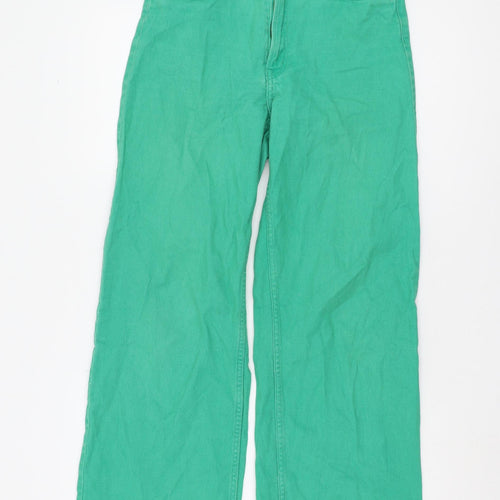 H&M Women's Green Wide-Leg Jeans Size 12