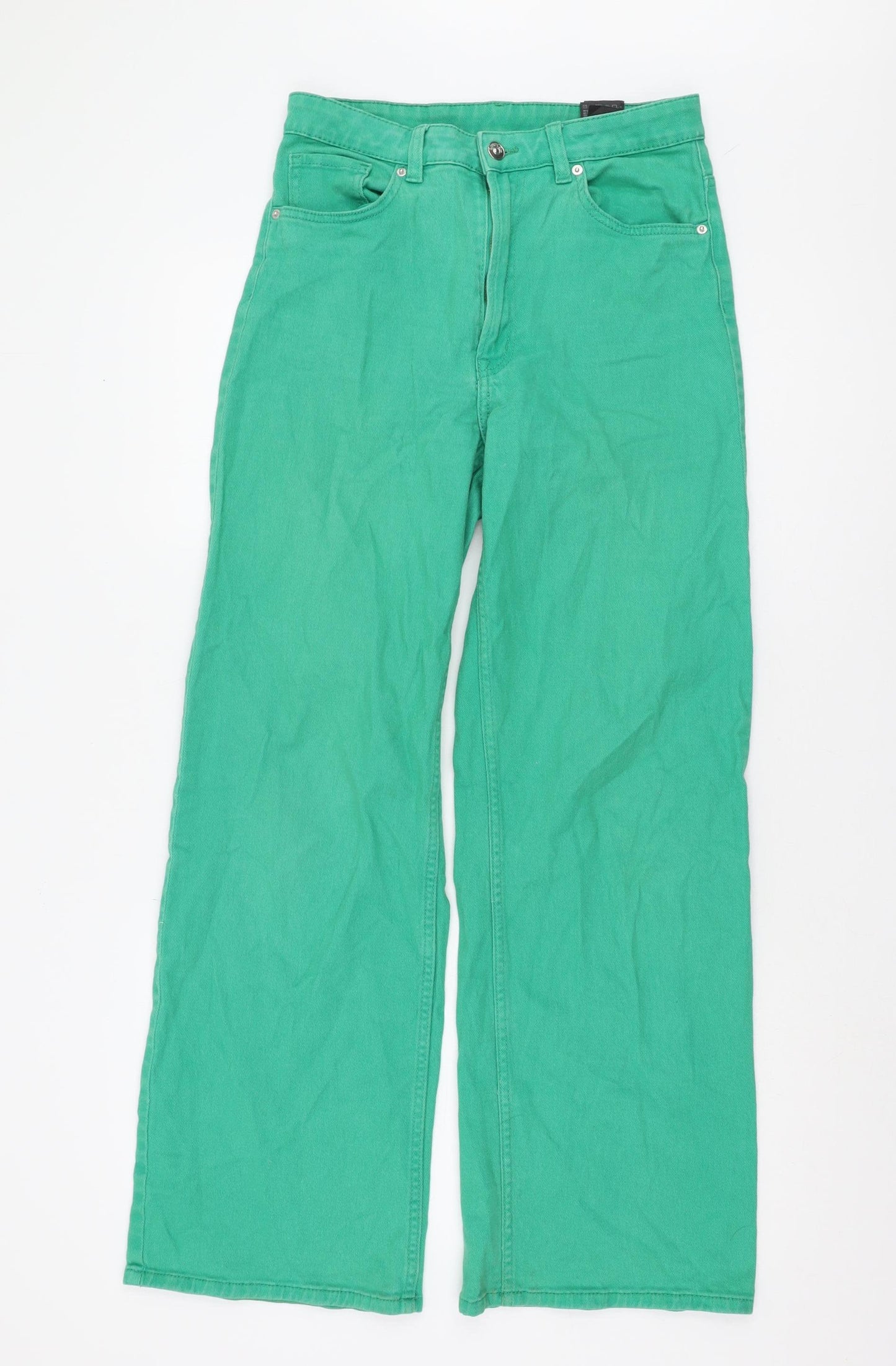 H&M Women's Green Wide-Leg Jeans Size 12