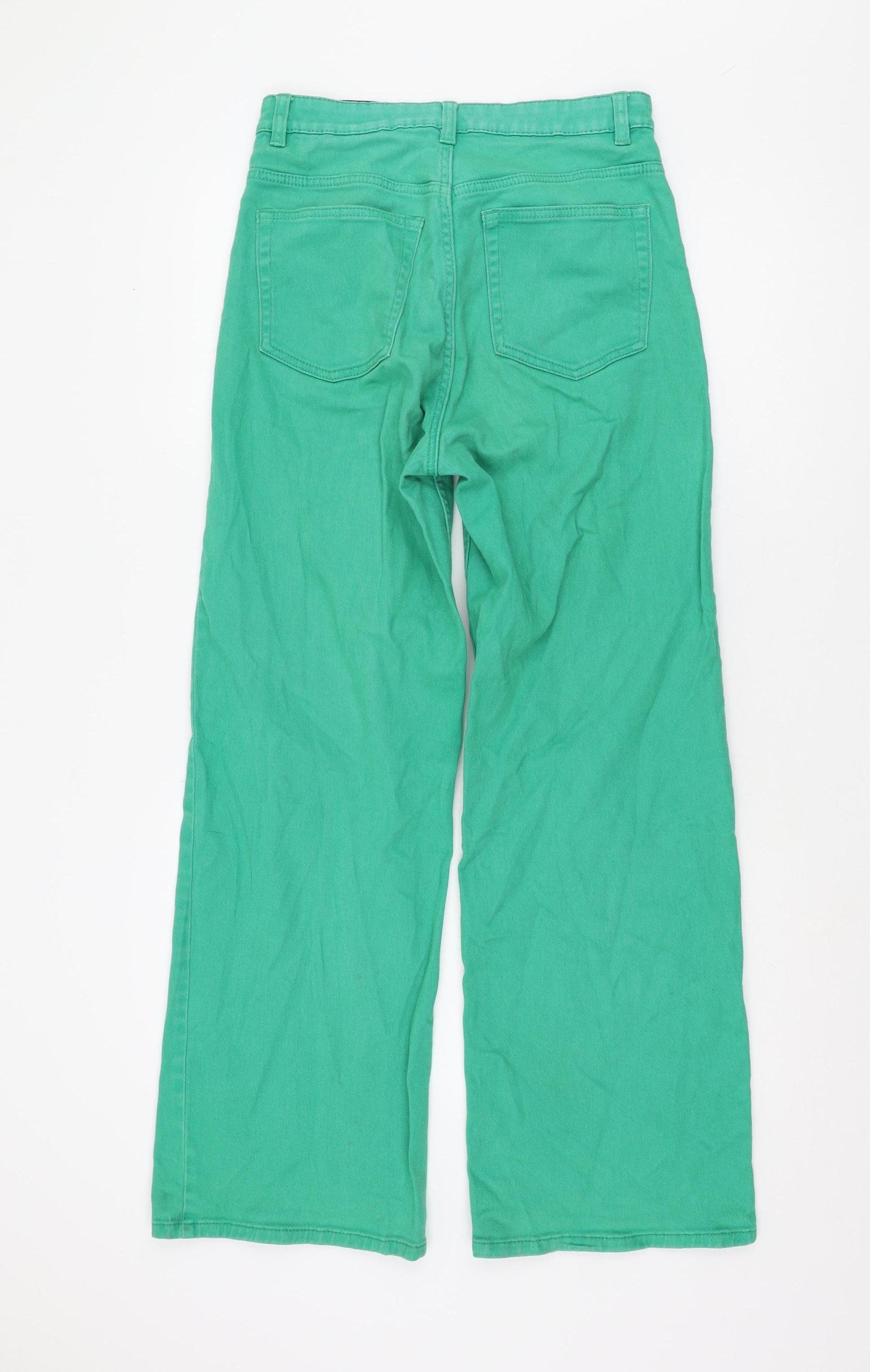 H&M Women's Green Wide-Leg Jeans Size 12