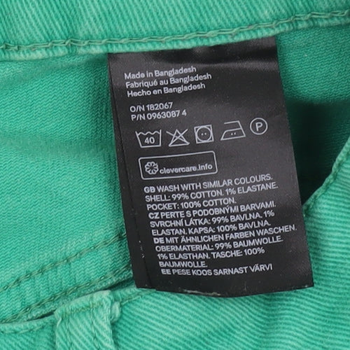 H&M Women's Green Wide-Leg Jeans Size 12