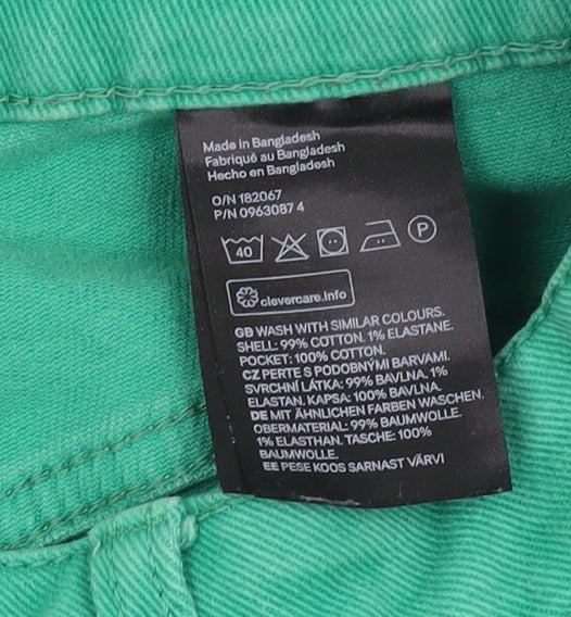 H&M Women's Green Wide-Leg Jeans Size 12