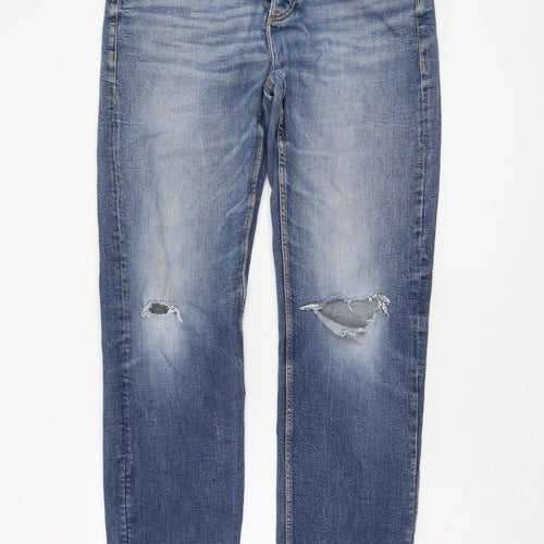 River Island Blue Denim Mens Jeans, 34L, Distressed