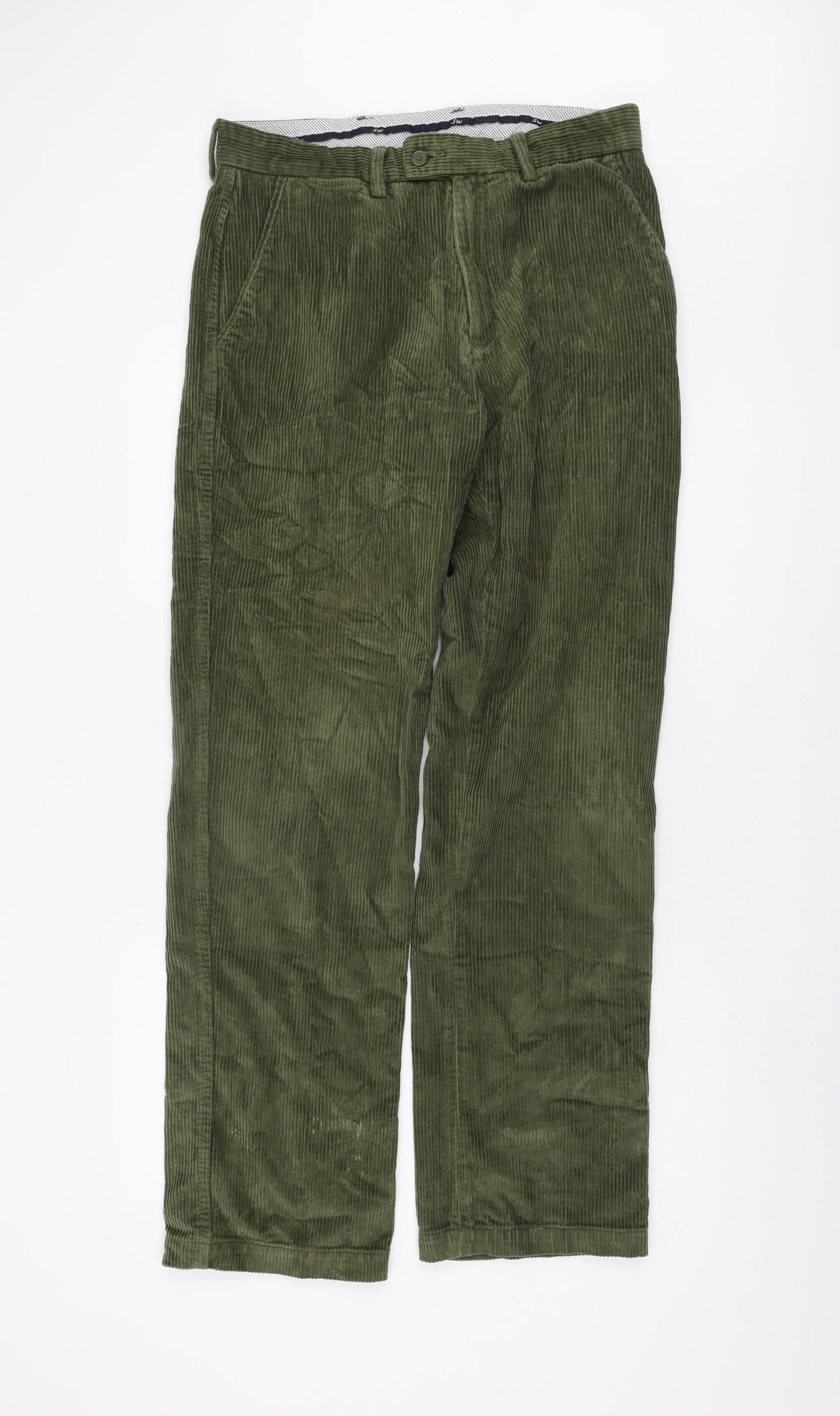 Samuel Windsor Men's Green Corduroy Trousers 32L