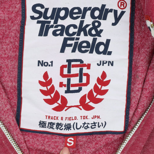 Superdry Red Full Zip Hoodie S Unisex Casual