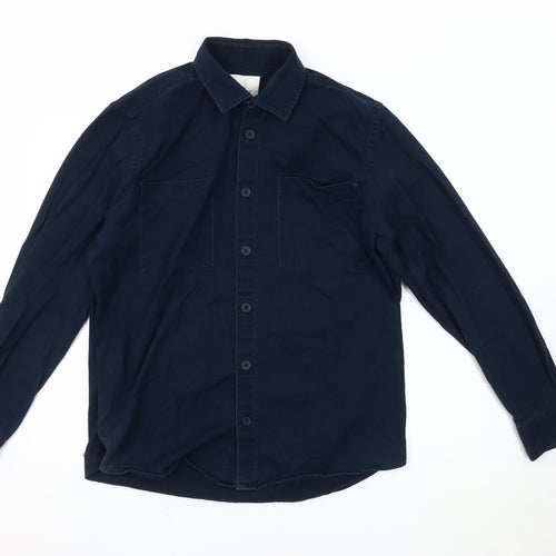 Curated Utility Men's Blue Long Sleeve Shirt Large