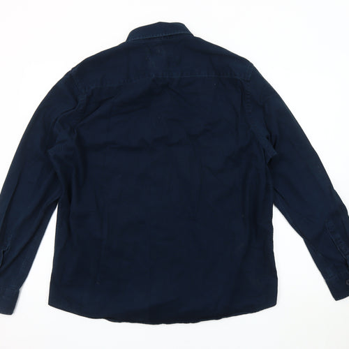 Curated Utility Men's Blue Long Sleeve Shirt Large