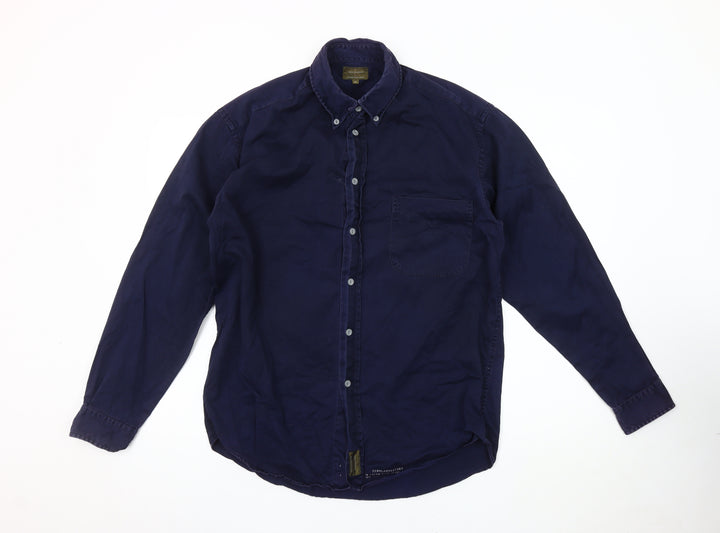 Calvin Klein Men's Navy Cotton Button-Up Shirt M
