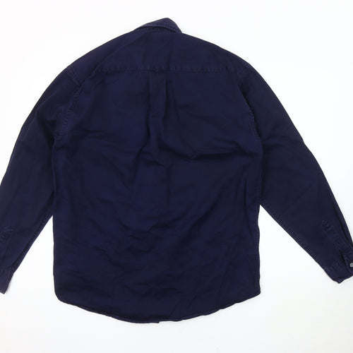 Calvin Klein Men's Navy Cotton Button-Up Shirt M