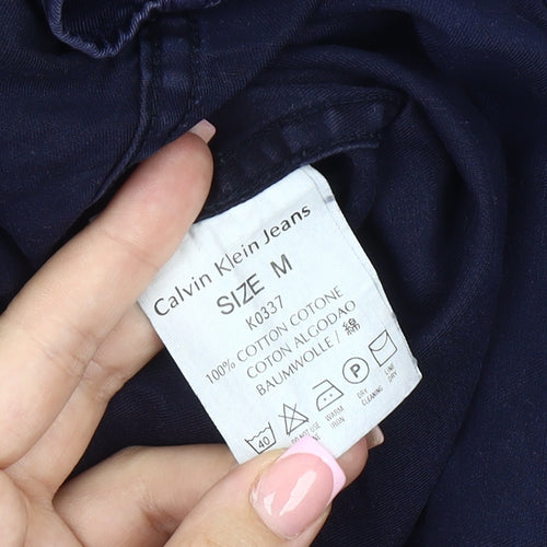 Calvin Klein Men's Navy Cotton Button-Up Shirt M