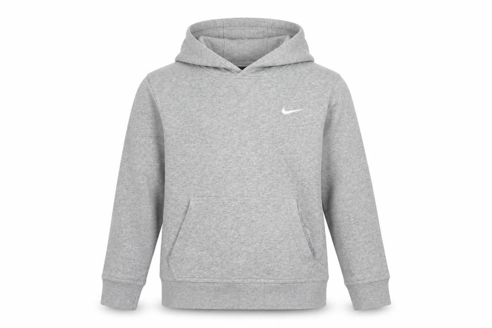 Front view of Nike boys’ grey hoodie 12-13 years with logo