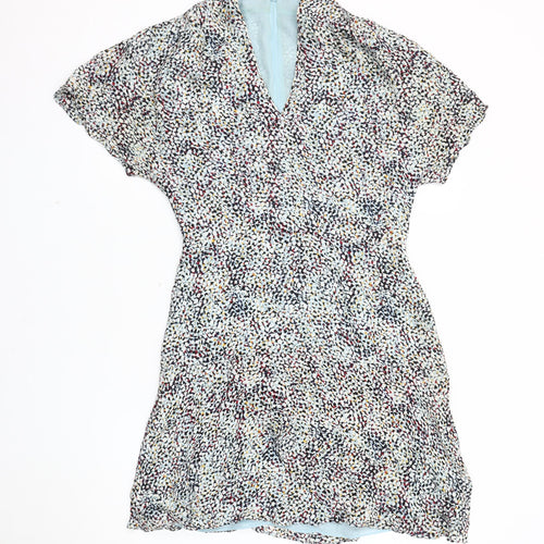 Reiss Women's Multicoloured Short Silk Dress Size 10