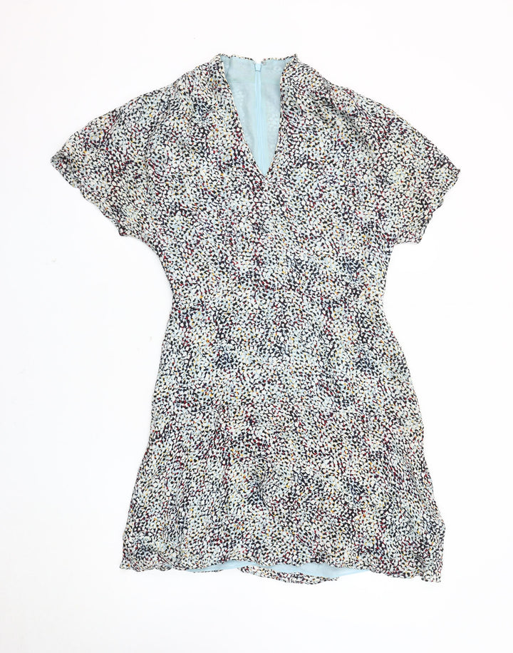 Reiss Women's Multicoloured Short Silk Dress Size 10