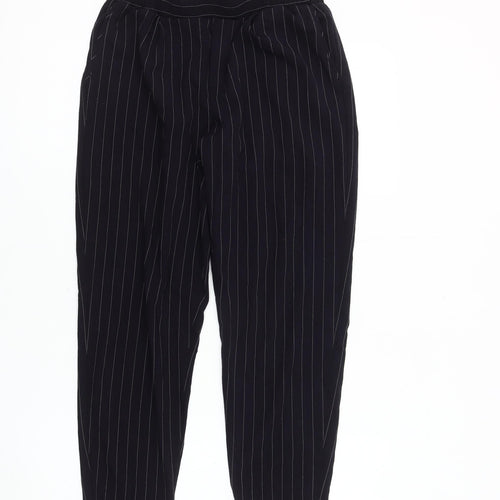 Bershka Women's Black Striped Trousers Size S