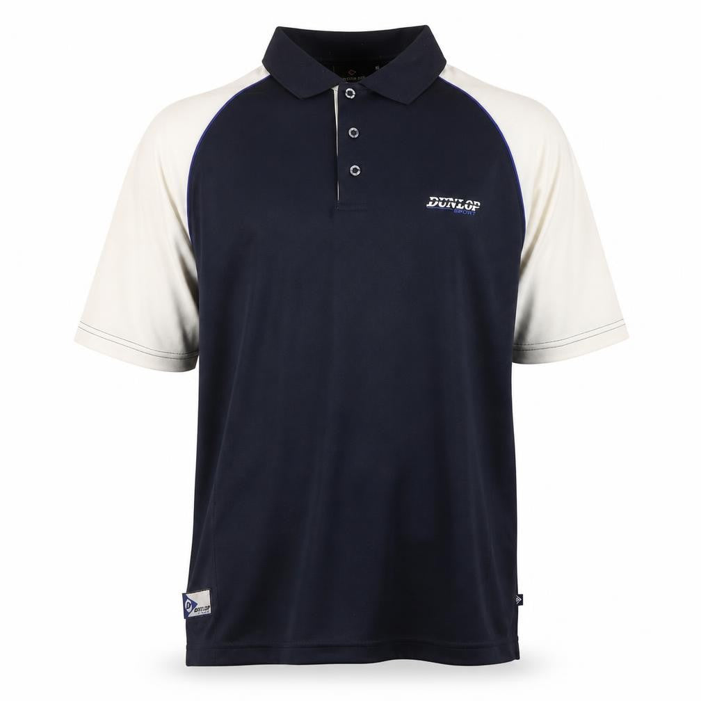 Dunlop Men's Black and White Polo Shirt Size M