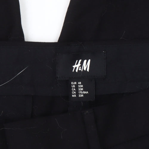 H&M Men's Black Regular Fit Trousers 33R